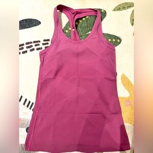 Pink striped fitted lululemon tank